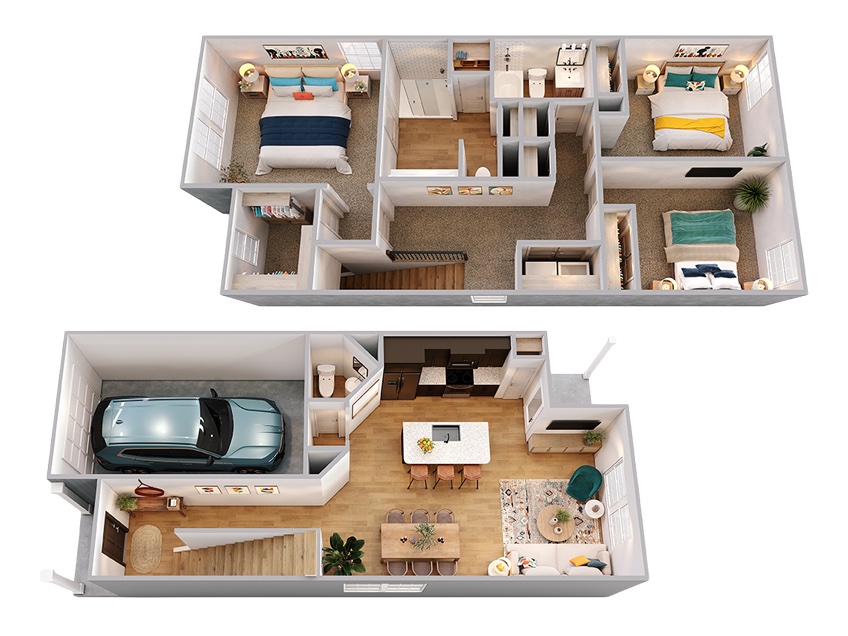 Maywood combined floor plan showing both floors
