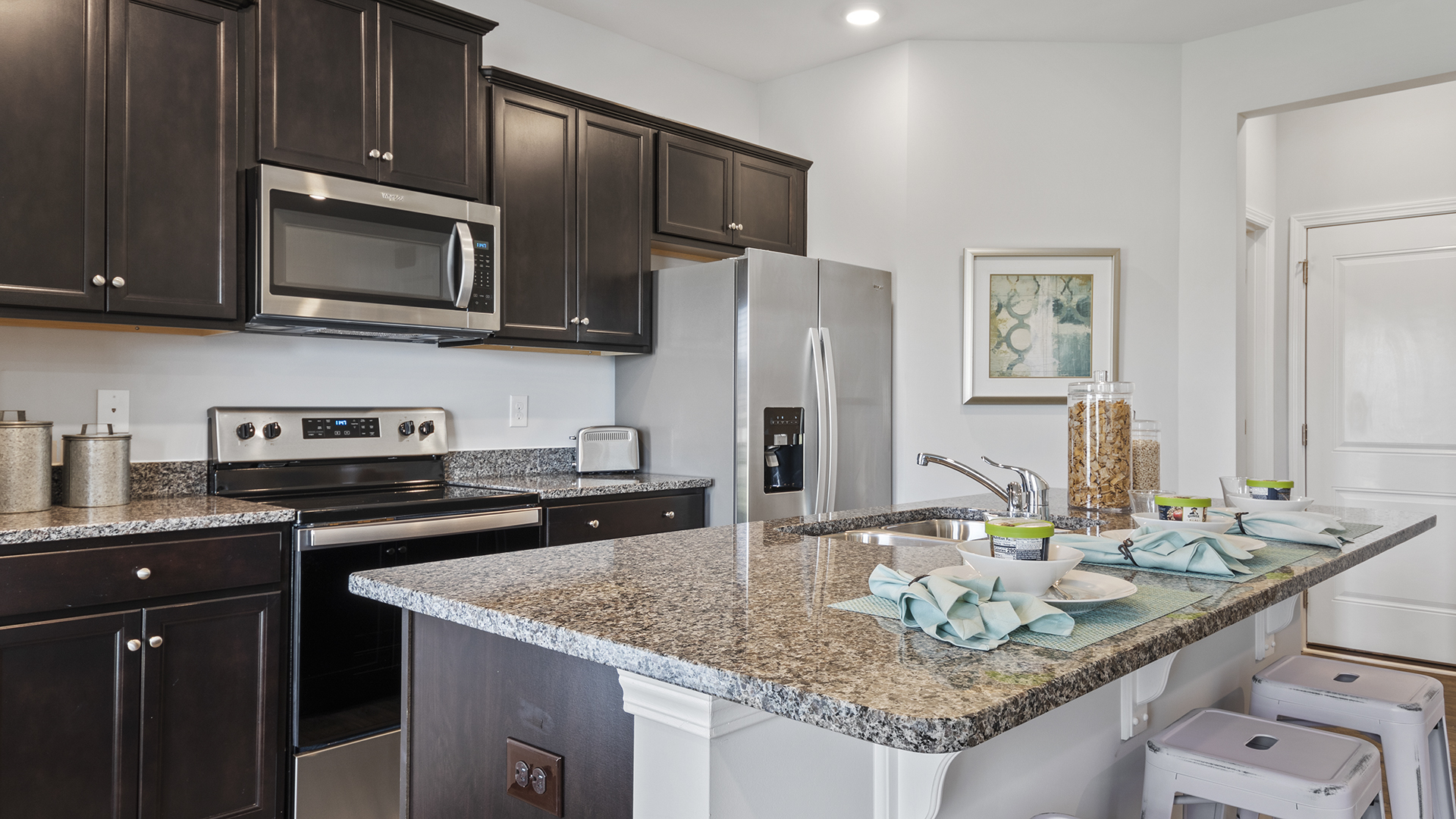 Kitchen inside a townhome at Hubbard